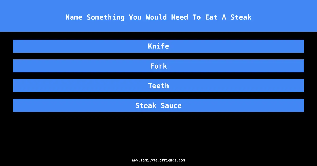 Name Something You Would Need To Eat A Steak answer