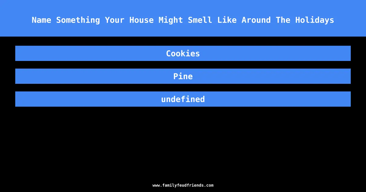 Name Something Your House Might Smell Like Around The Holidays answer