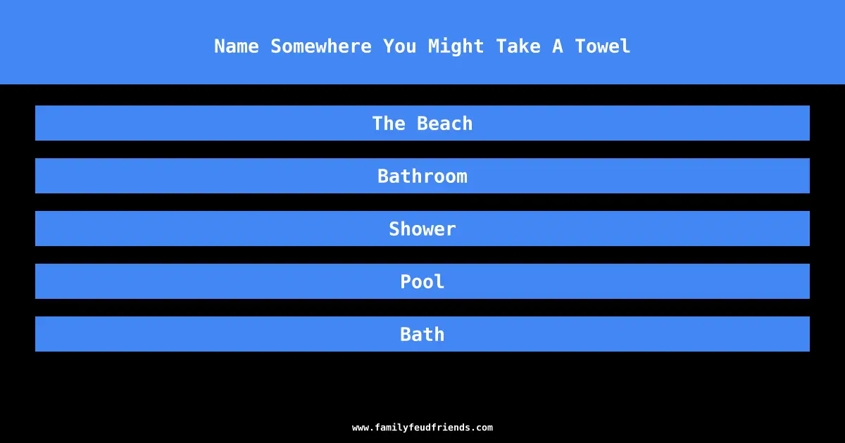 Name Somewhere You Might Take A Towel answer