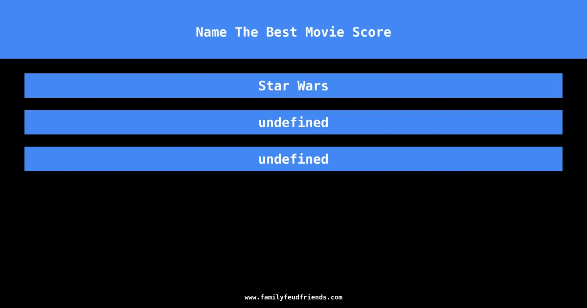 Name The Best Movie Score answer