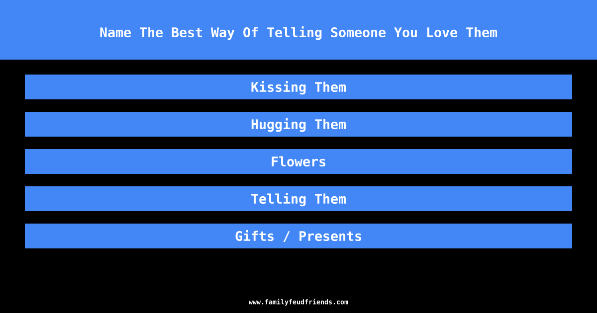 Name The Best Way Of Telling Someone You Love Them answer