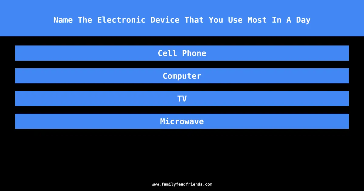 Name The Electronic Device That You Use Most In A Day answer