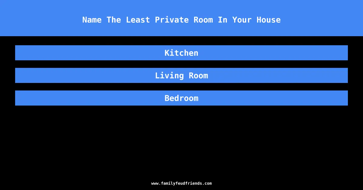 Name The Least Private Room In Your House answer