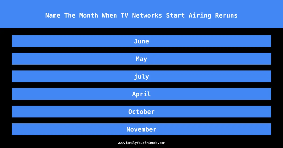 Name The Month When TV Networks Start Airing Reruns answer