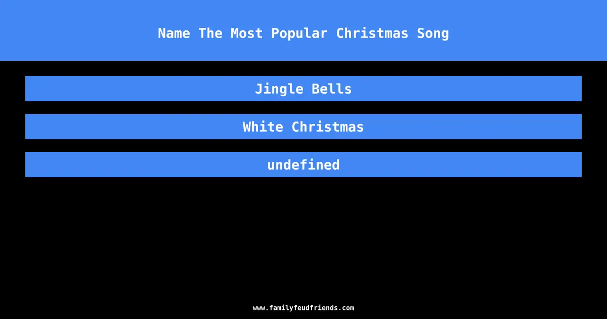 Name The Most Popular Christmas Song answer