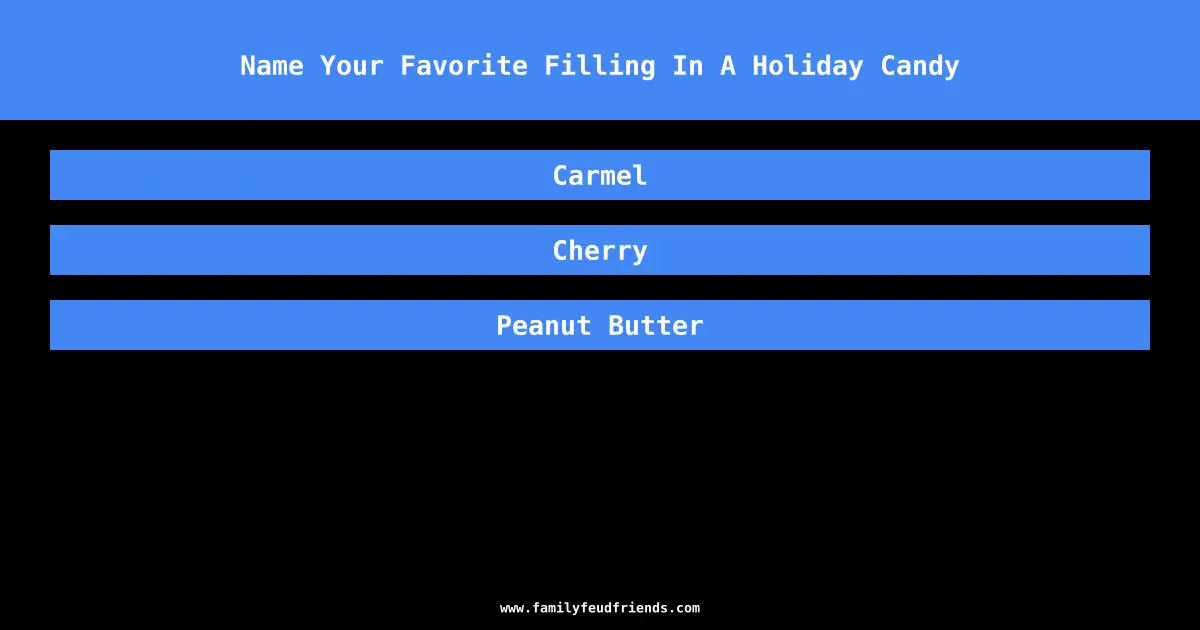 Name Your Favorite Filling In A Holiday Candy answer