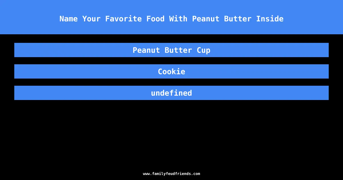 Name Your Favorite Food With Peanut Butter Inside answer