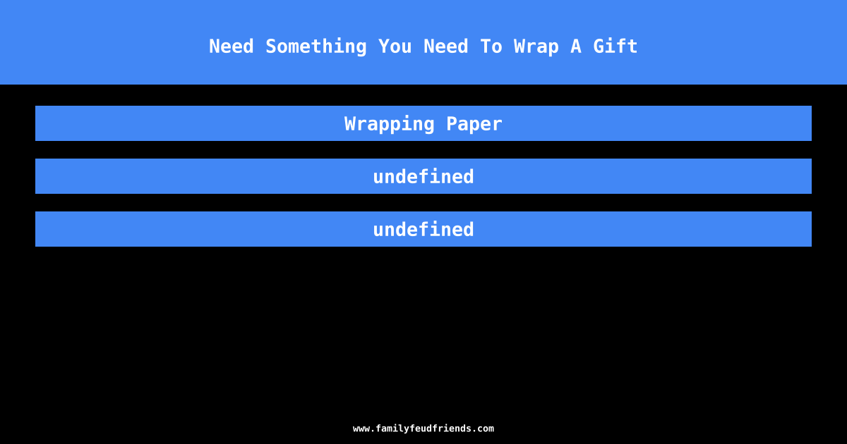 Need Something You Need To Wrap A Gift answer