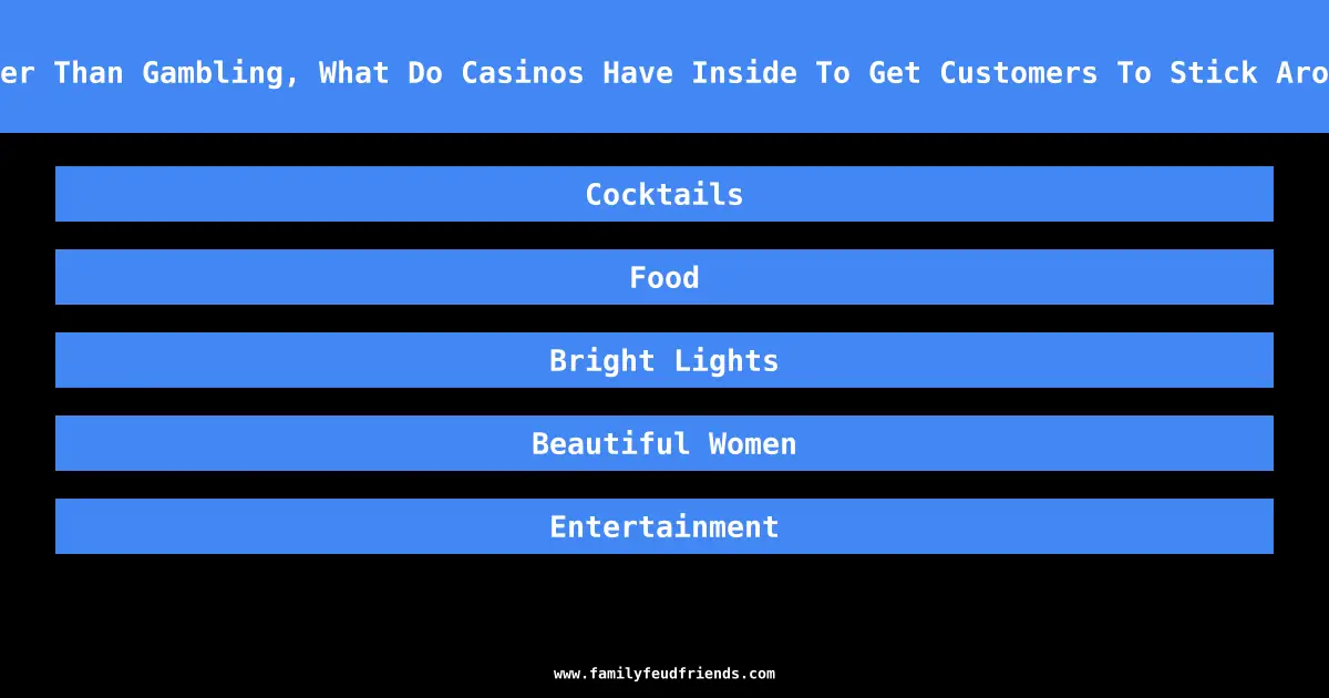 Other Than Gambling, What Do Casinos Have Inside To Get Customers To Stick Around answer