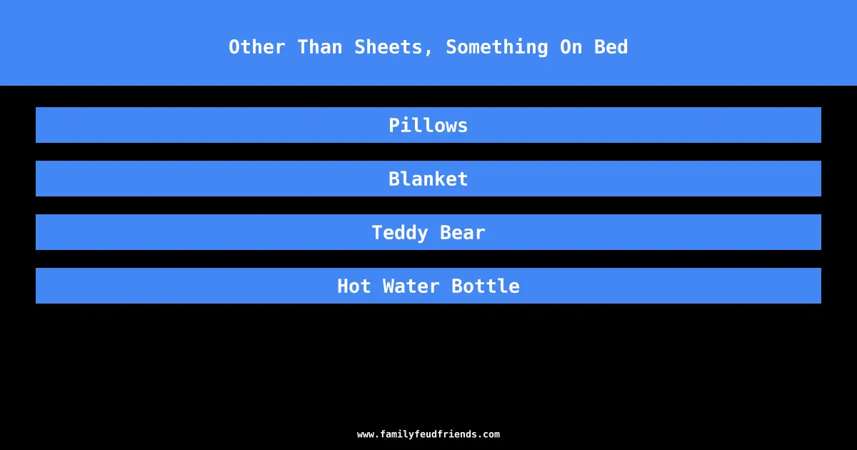 Other Than Sheets, Something On Bed answer