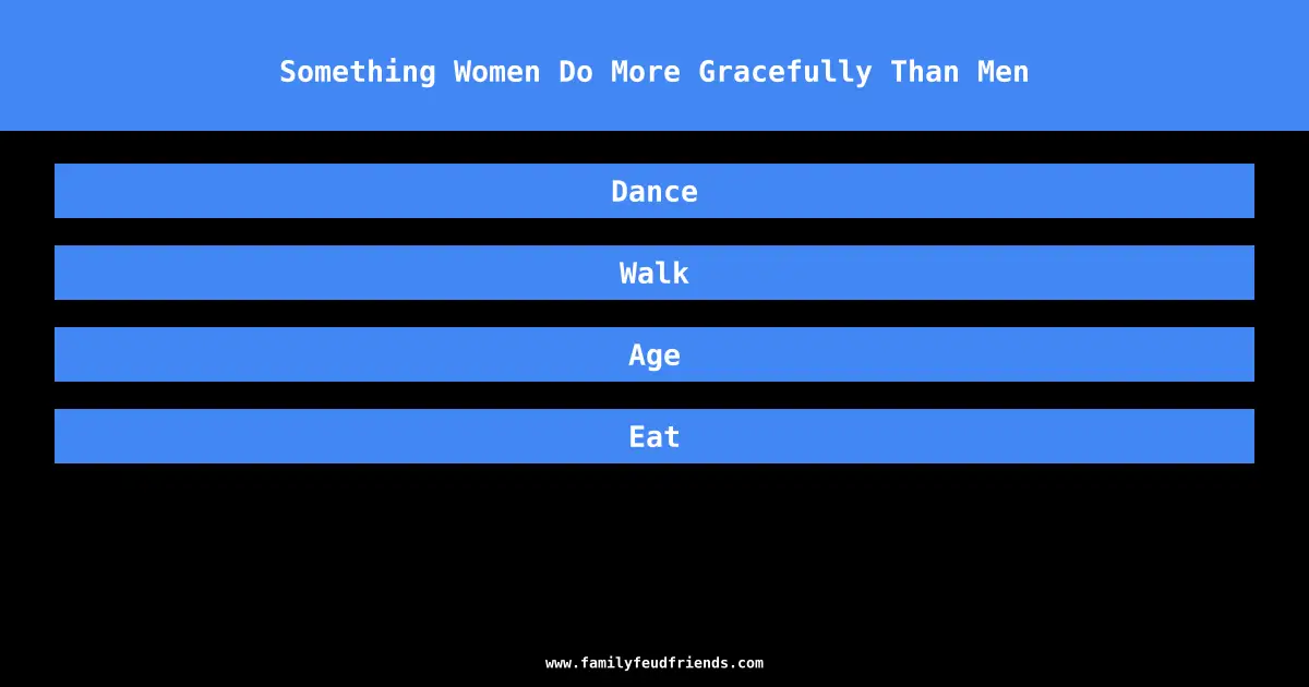 Something Women Do More Gracefully Than Men answer