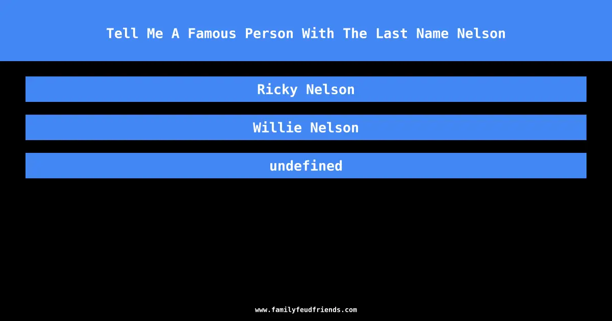 Tell Me A Famous Person With The Last Name Nelson answer