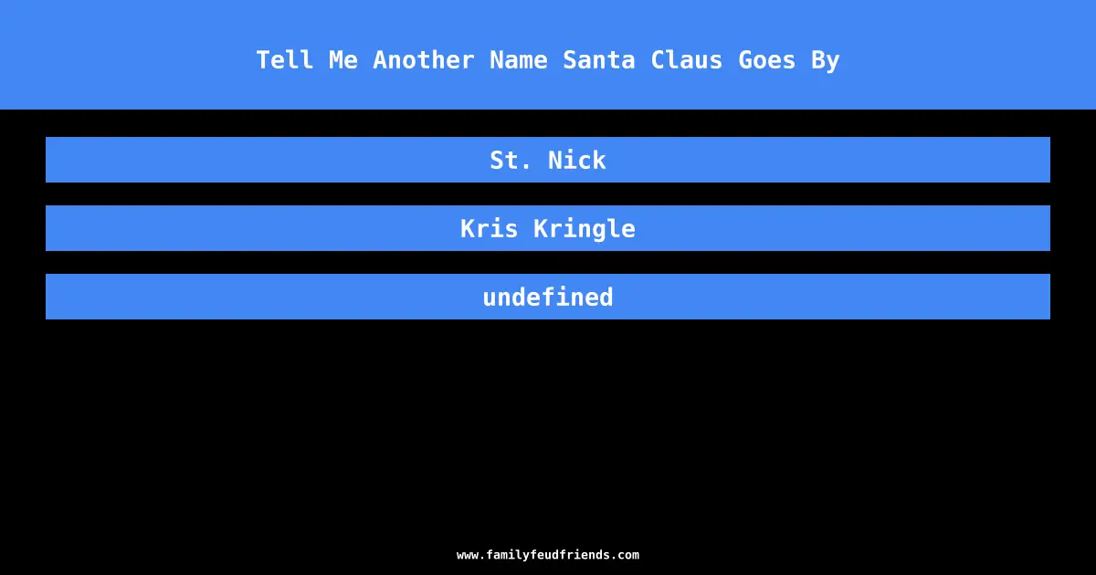 Tell Me Another Name Santa Claus Goes By answer