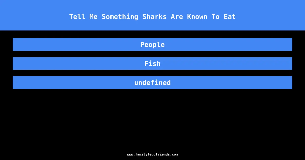 Tell Me Something Sharks Are Known To Eat answer