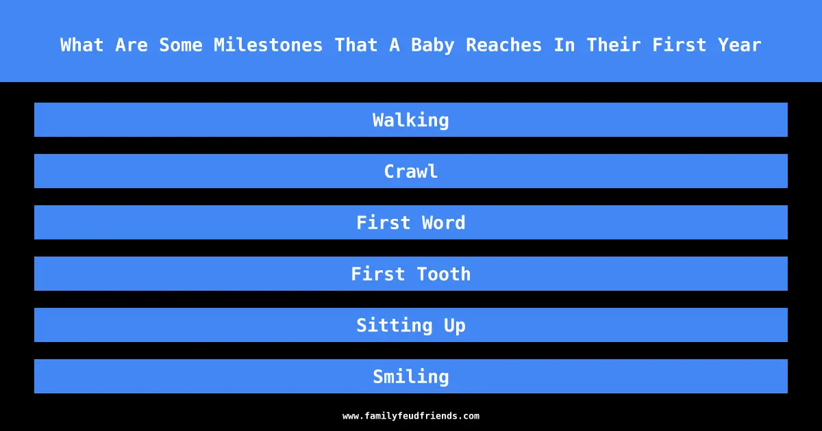 What Are Some Milestones That A Baby Reaches In Their First Year answer
