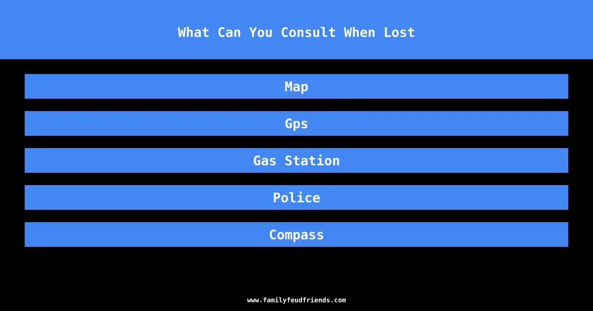 What Can You Consult When Lost answer