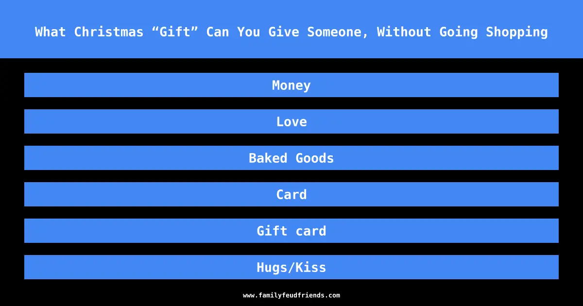 What Christmas “Gift” Can You Give Someone, Without Going Shopping answer