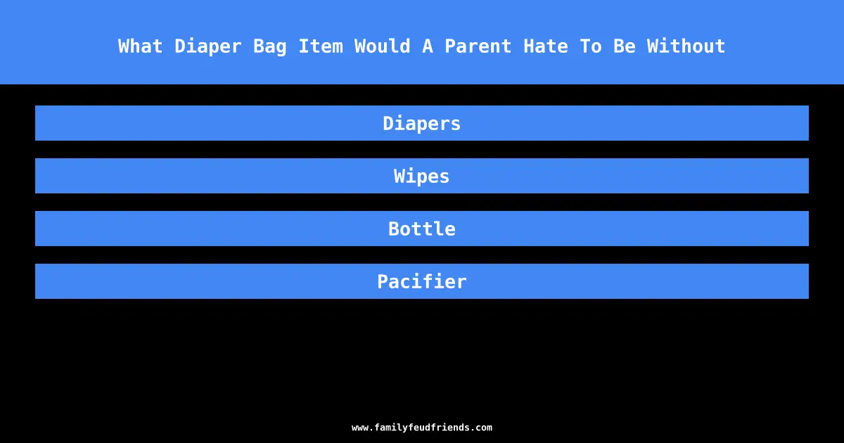 What Diaper Bag Item Would A Parent Hate To Be Without answer