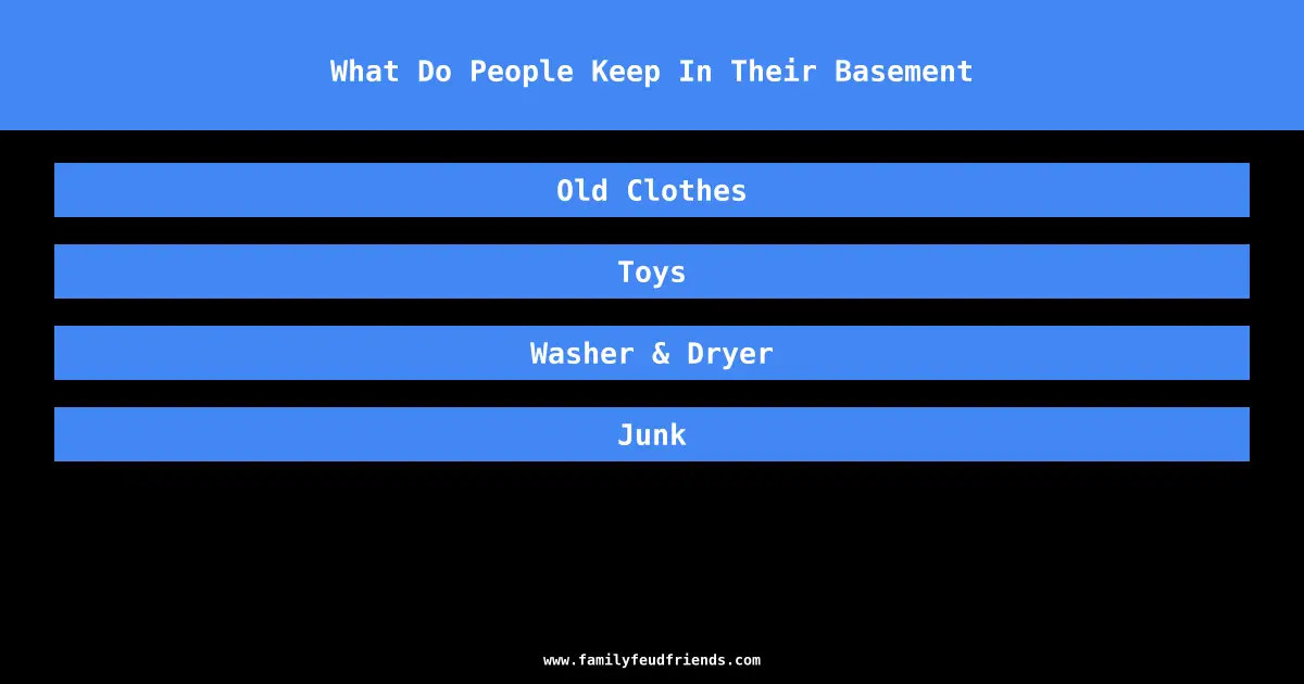 What Do People Keep In Their Basement answer