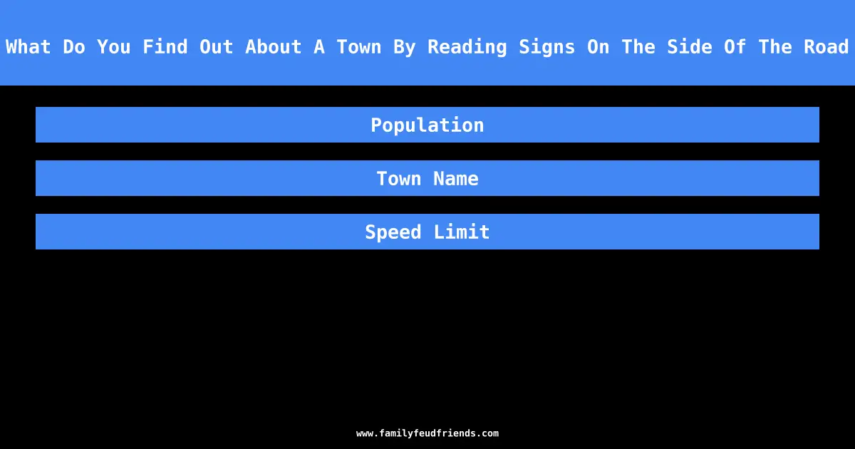 What Do You Find Out About A Town By Reading Signs On The Side Of The Road answer