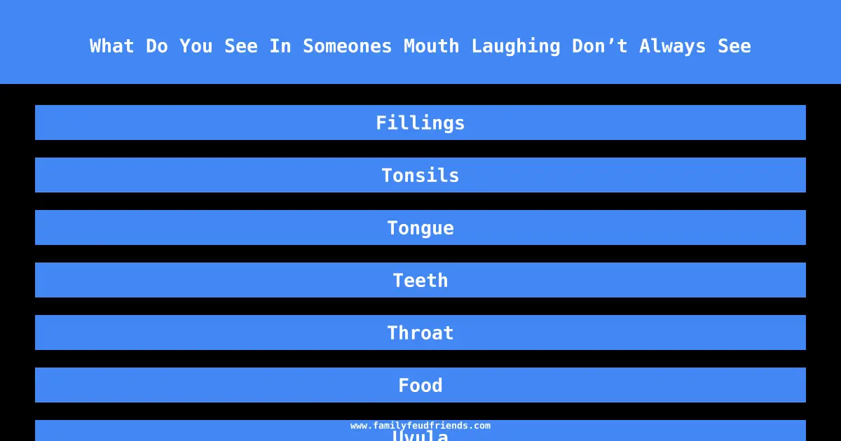 What Do You See In Someones Mouth Laughing Don’t Always See answer
