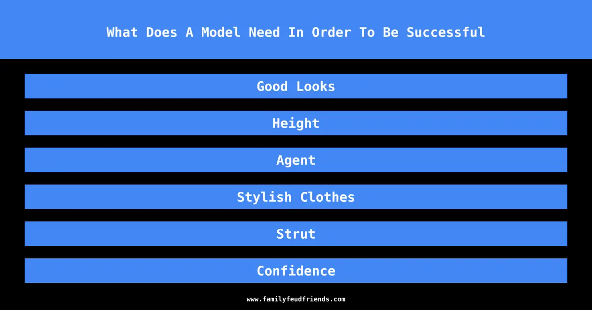 What Does A Model Need In Order To Be Successful answer