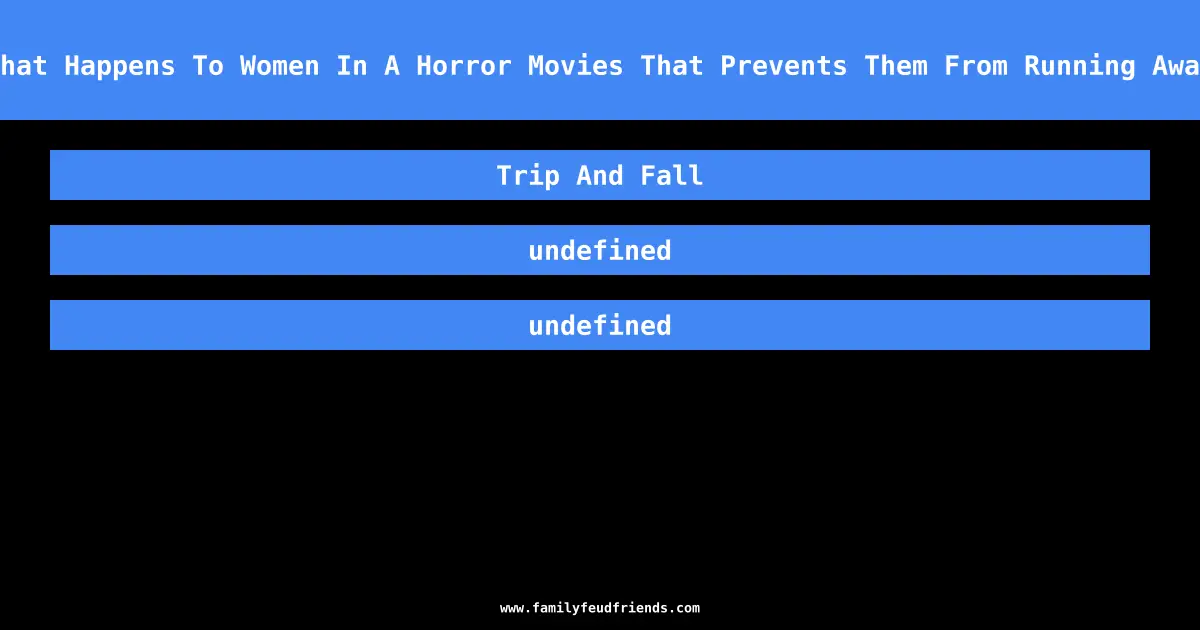 What Happens To Women In A Horror Movies That Prevents Them From Running Away answer