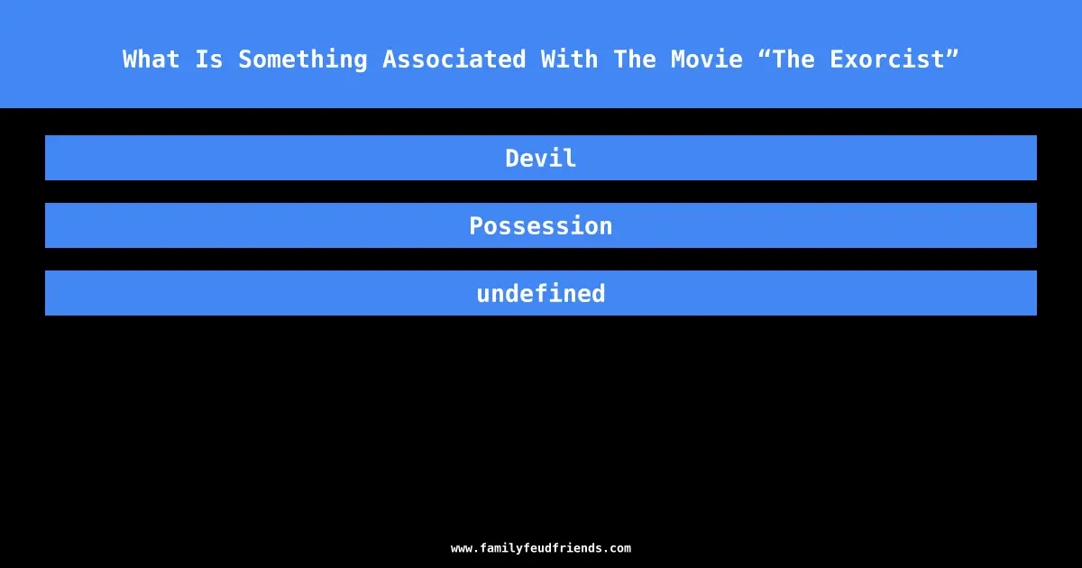 What Is Something Associated With The Movie “The Exorcist” answer
