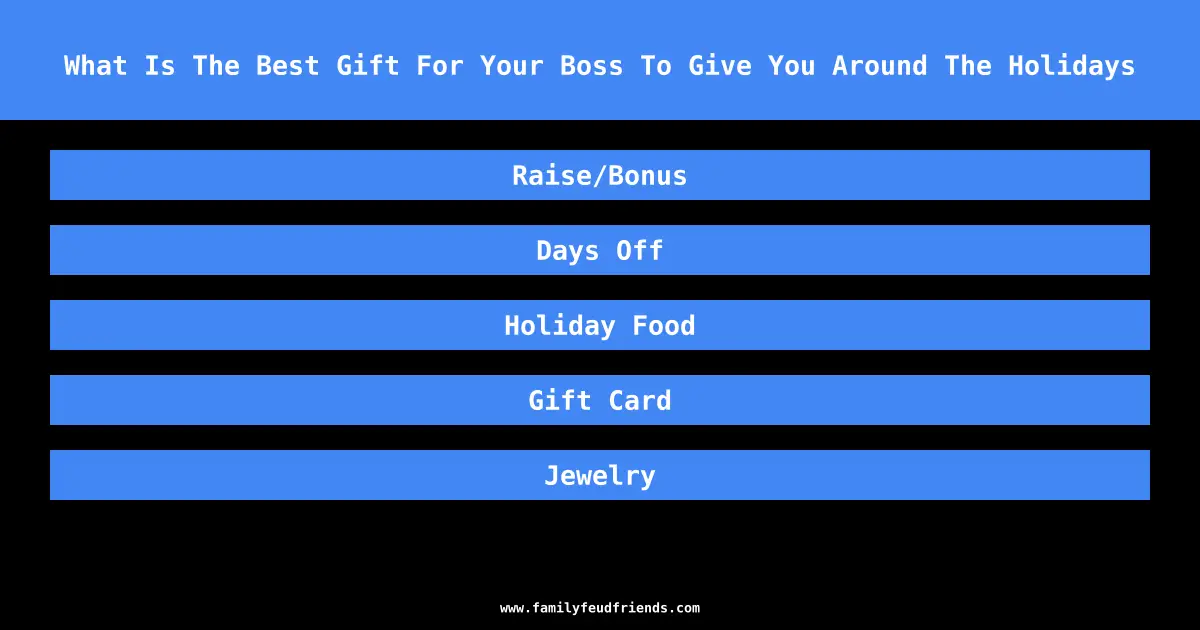 What Is The Best Gift For Your Boss To Give You Around The Holidays answer
