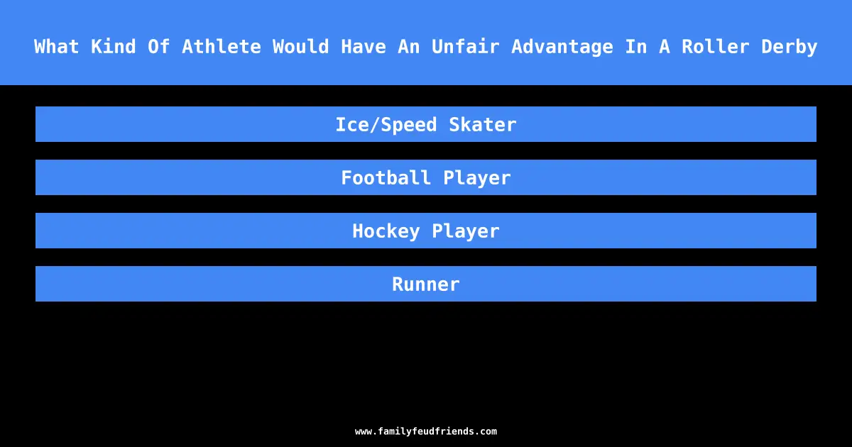 What Kind Of Athlete Would Have An Unfair Advantage In A Roller Derby answer