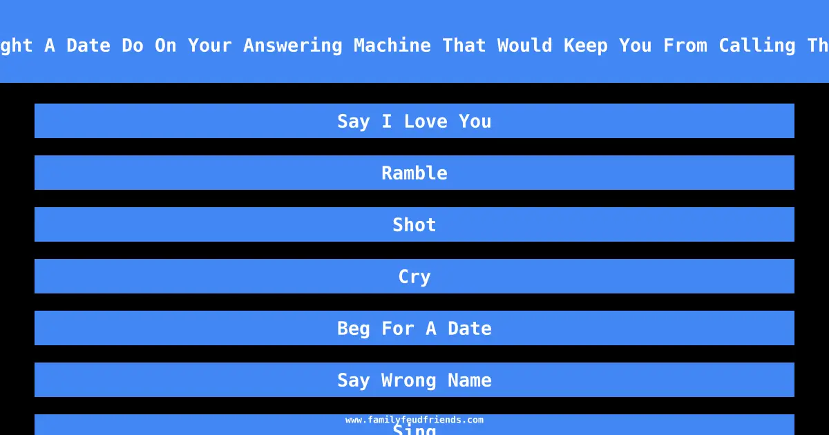 What Might A Date Do On Your Answering Machine That Would Keep You From Calling Them Back answer