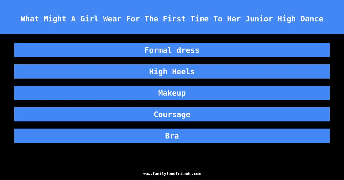 What Might A Girl Wear For The First Time To Her Junior High Dance answer