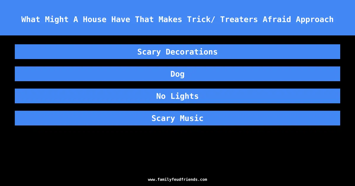 What Might A House Have That Makes Trick/ Treaters Afraid Approach answer
