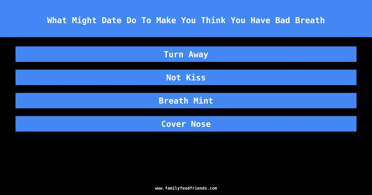 What Might Date Do To Make You Think You Have Bad Breath answer