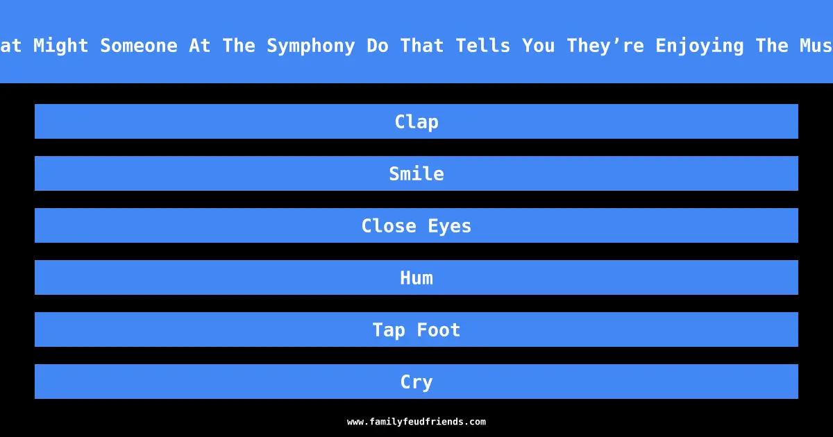 What Might Someone At The Symphony Do That Tells You They’re Enjoying The Music answer