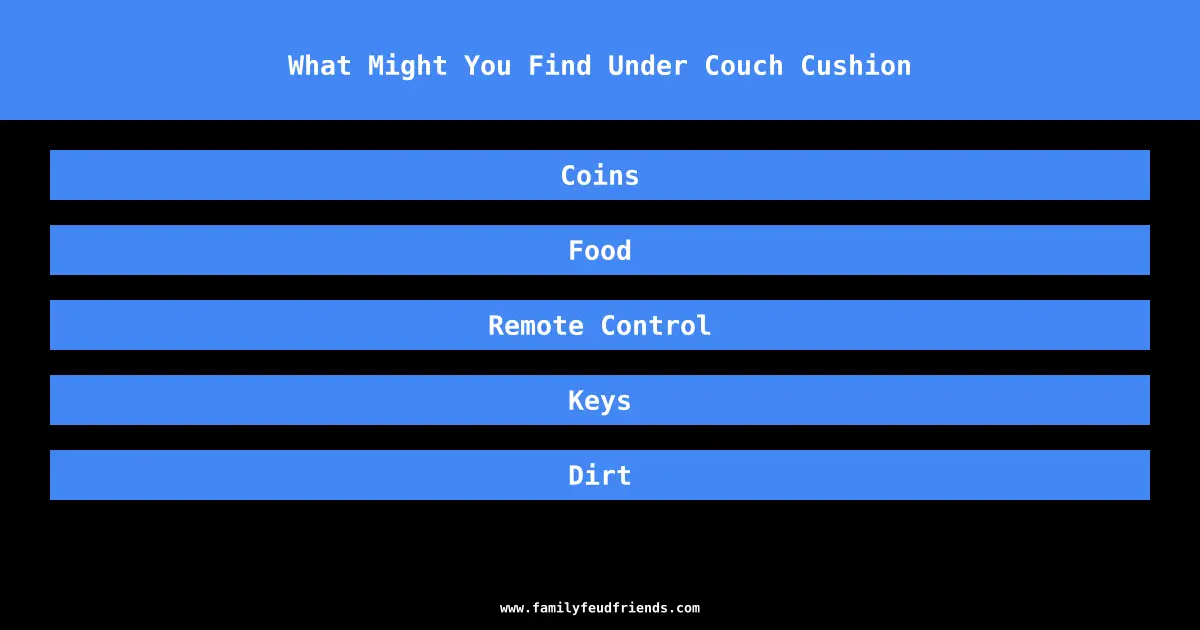 What Might You Find Under Couch Cushion answer