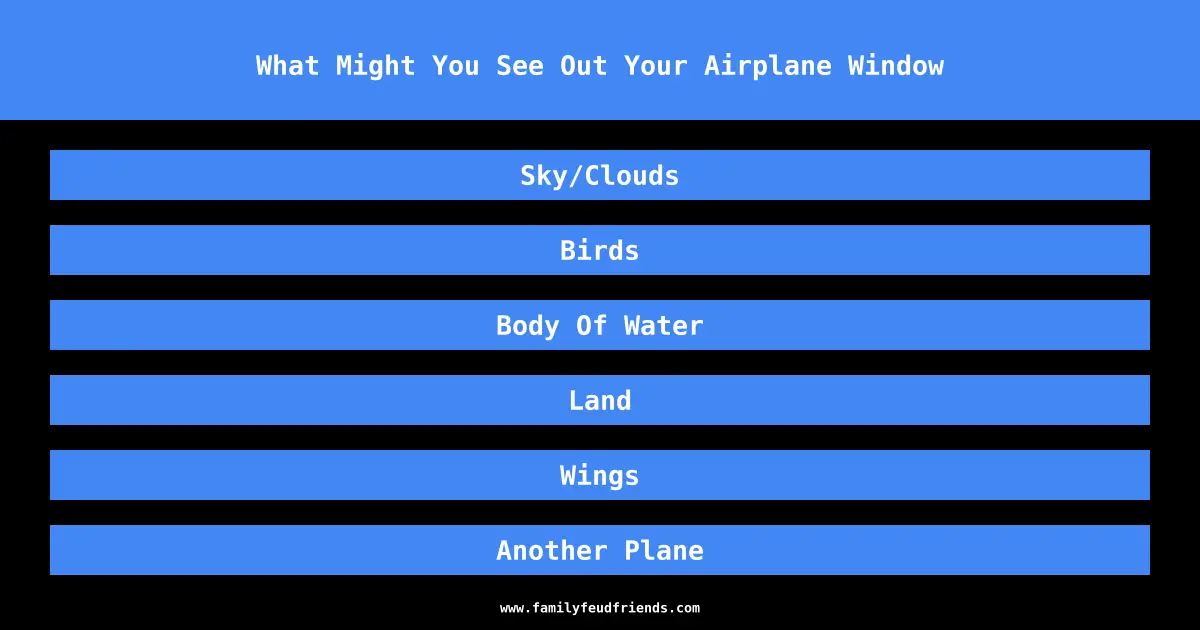 What Might You See Out Your Airplane Window answer