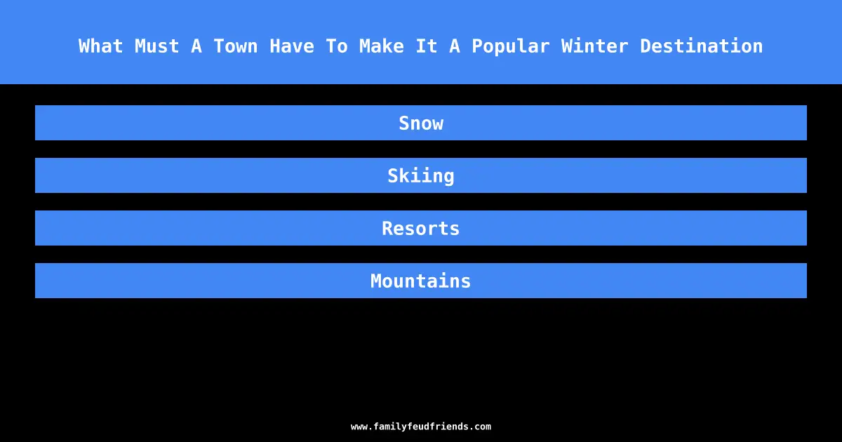 What Must A Town Have To Make It A Popular Winter Destination answer