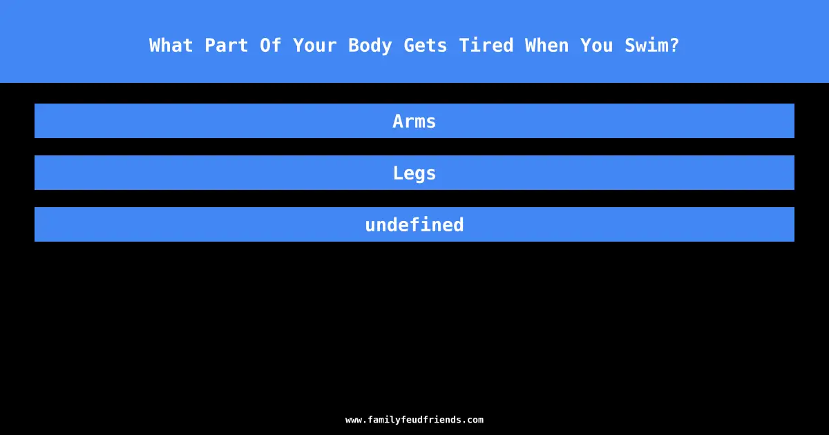 What Part Of Your Body Gets Tired When You Swim? answer
