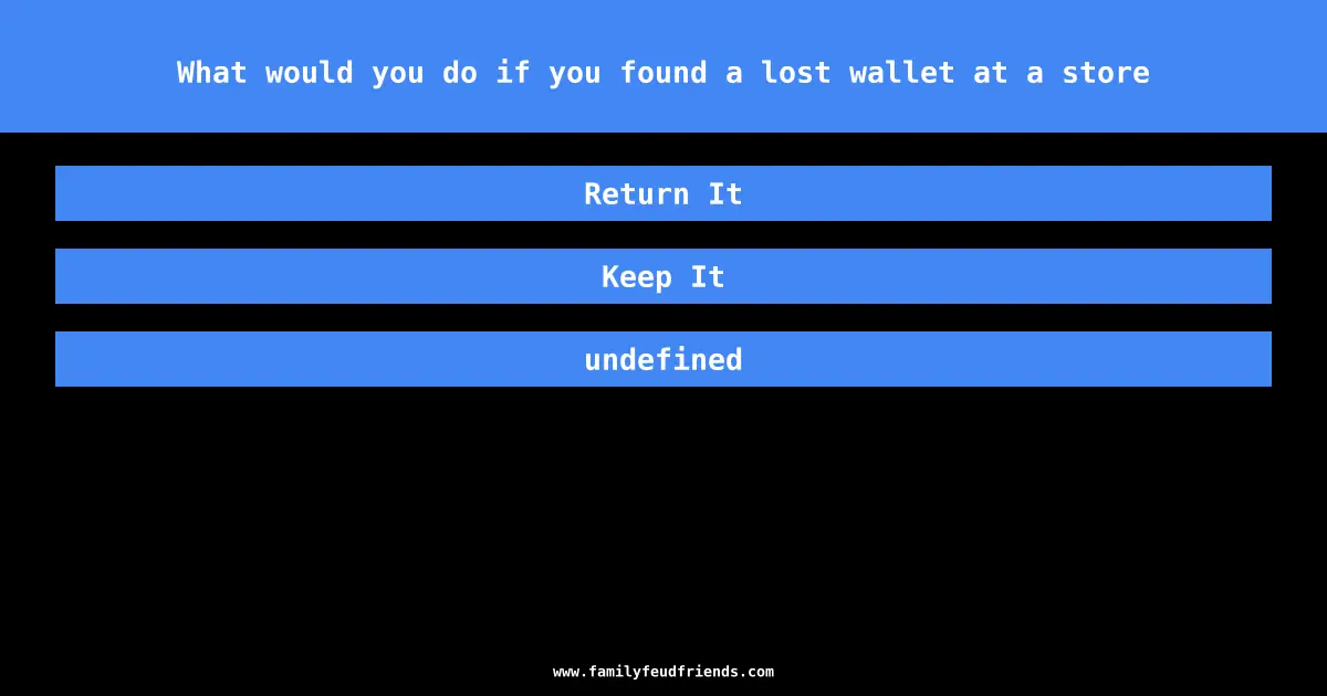 What would you do if you found a lost wallet at a store answer