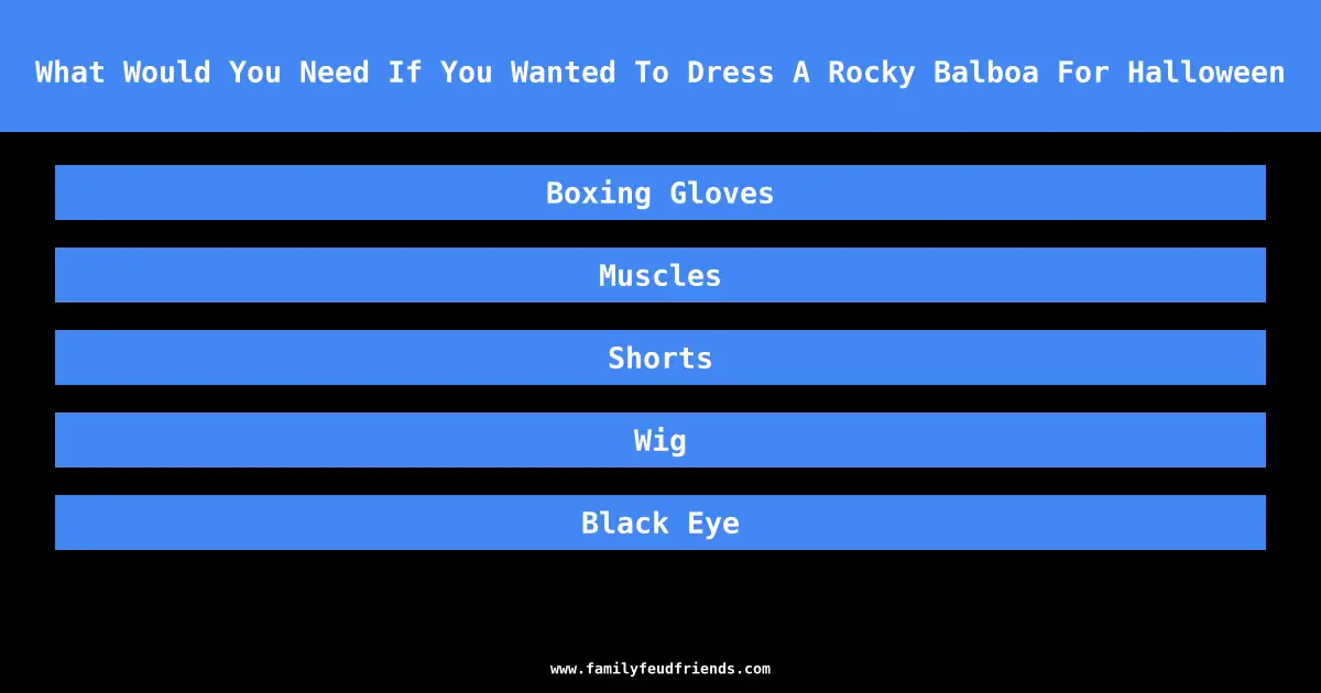 What Would You Need If You Wanted To Dress A Rocky Balboa For Halloween answer