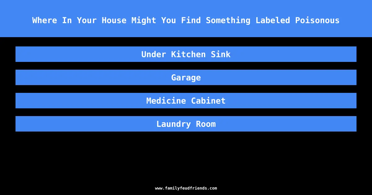 Where In Your House Might You Find Something Labeled Poisonous answer