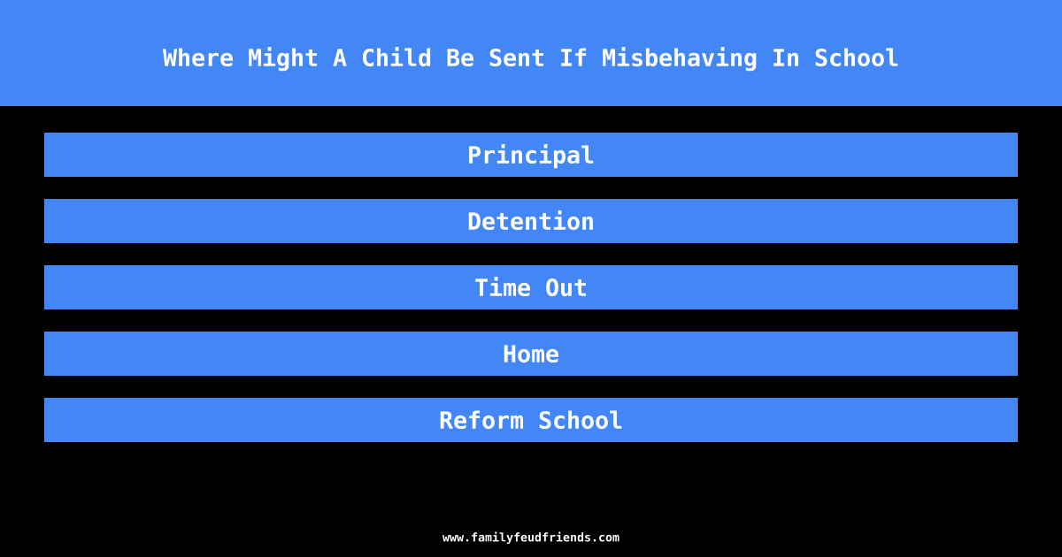 Where Might A Child Be Sent If Misbehaving In School answer