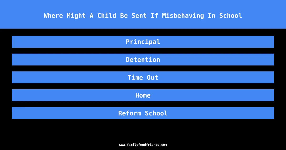 Where Might A Child Be Sent If Misbehaving In School answer