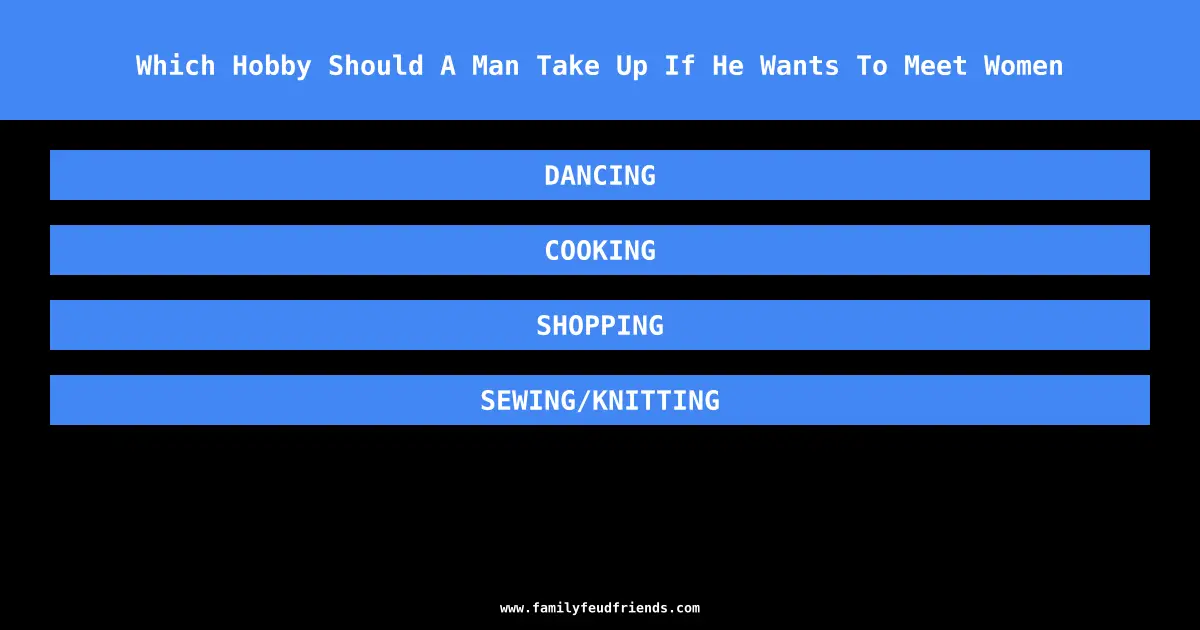 Which Hobby Should A Man Take Up If He Wants To Meet Women answer