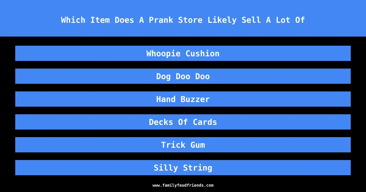 Which Item Does A Prank Store Likely Sell A Lot Of answer