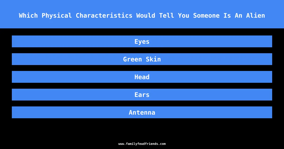 Which Physical Characteristics Would Tell You Someone Is An Alien answer