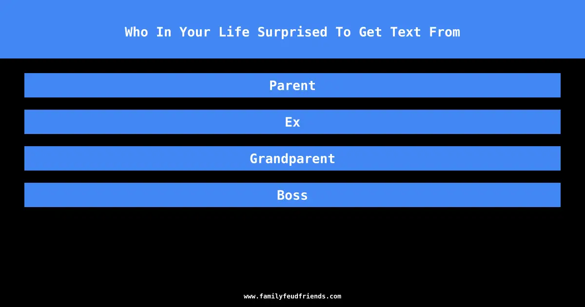 Who In Your Life Surprised To Get Text From answer