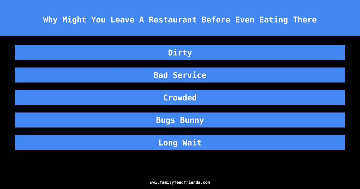 Why Might You Leave A Restaurant Before Even Eating There answer